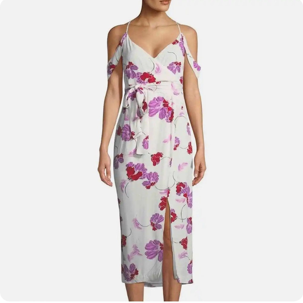 Revolve Bardot Midi Floral Dress